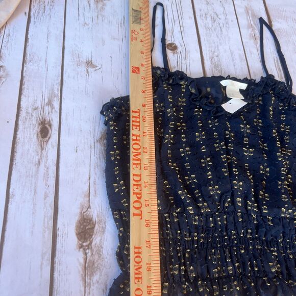 NWT Womens H&M Spaghetti Strap Top Crop Blouse Navy Blue Size 10 EU 40 - Picture 9 of 11